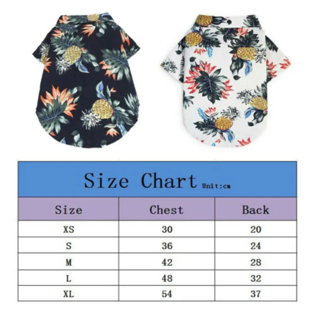 Летняя футболка в гавайском стиле для домашних питомцев щенков собак кошек котят