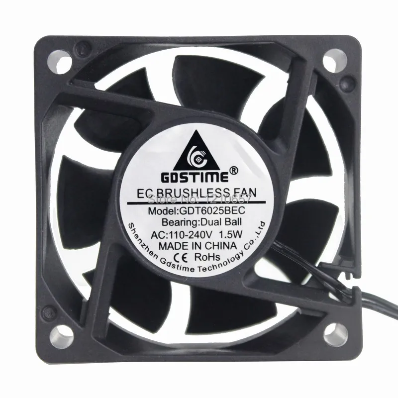 1 шт. Gdstime AC 110 в 115 в 120 в 220 в 240 В 2Pin двойной шариковый подшипник EC Бесщеточный вентилятор охлаждения 80 мм x 25 мм 92 мм 120 мм 60