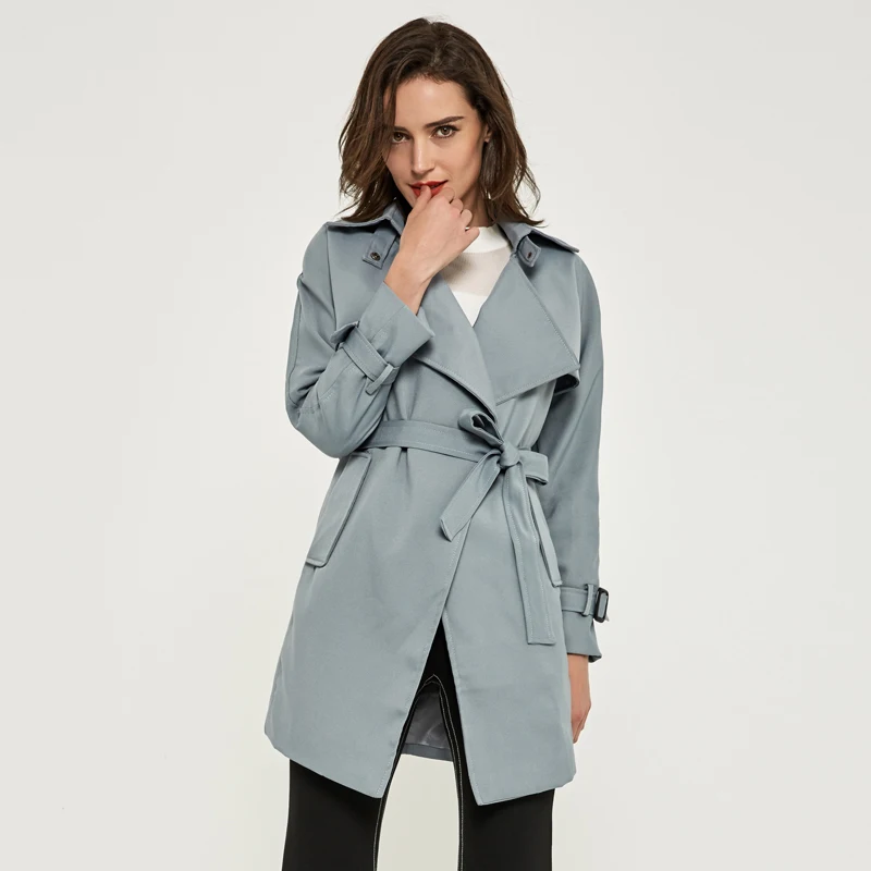 HEE GRAND/Новинка 2018 года сплошной цвет Открыть стежка повседневное тренч для женщин