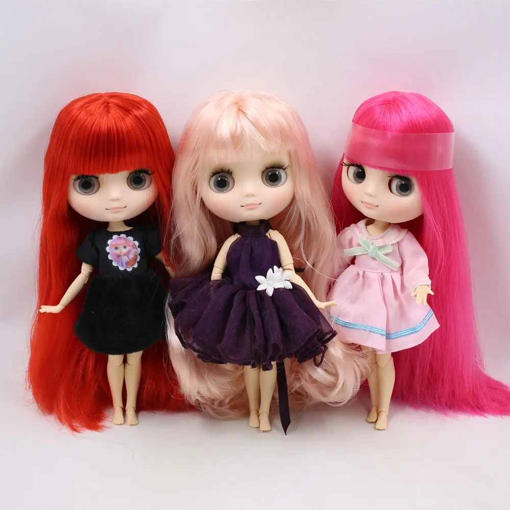 Кукла Blyth Middie № 4 ICY DBS розовая серия волосы матовая кожа 20 см 1/8 BJD жест руки в