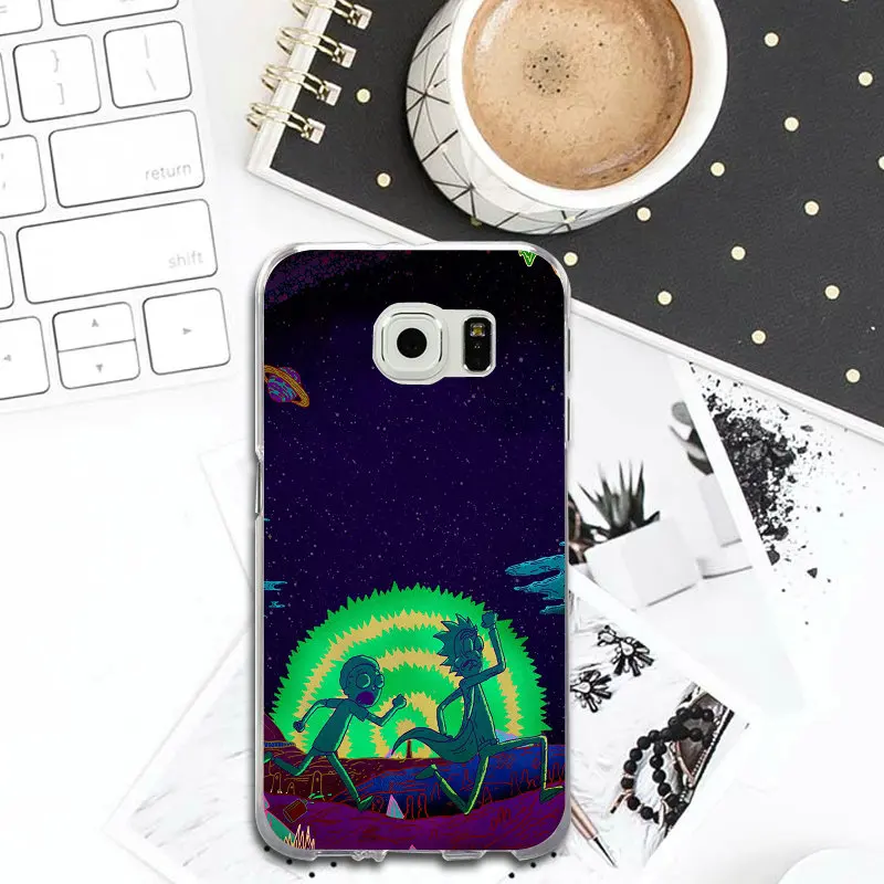 Мягкие TPU чехол для телефона Samsung Galaxy S2 S4 S5 S6 S7 S8 S9 Edge Plus Примечание 2 3 4 5 8 Рик и Морти
