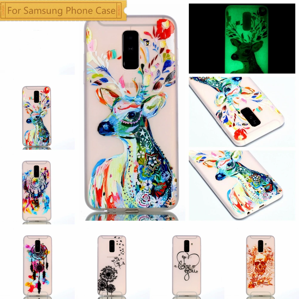 Phone Back Cover For Samsung A8 A6 A 6 8 Plus 2018 Luminous Case Capa Caso Silicone Soft Fundas Sumsung A7 A5 A3 2017 |