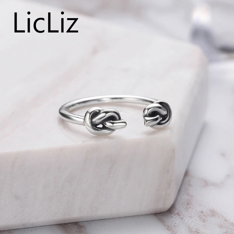 Женское регулируемое кольцо из серебра 925 пробы с симметричным узлом|jewelry rings|jewelry