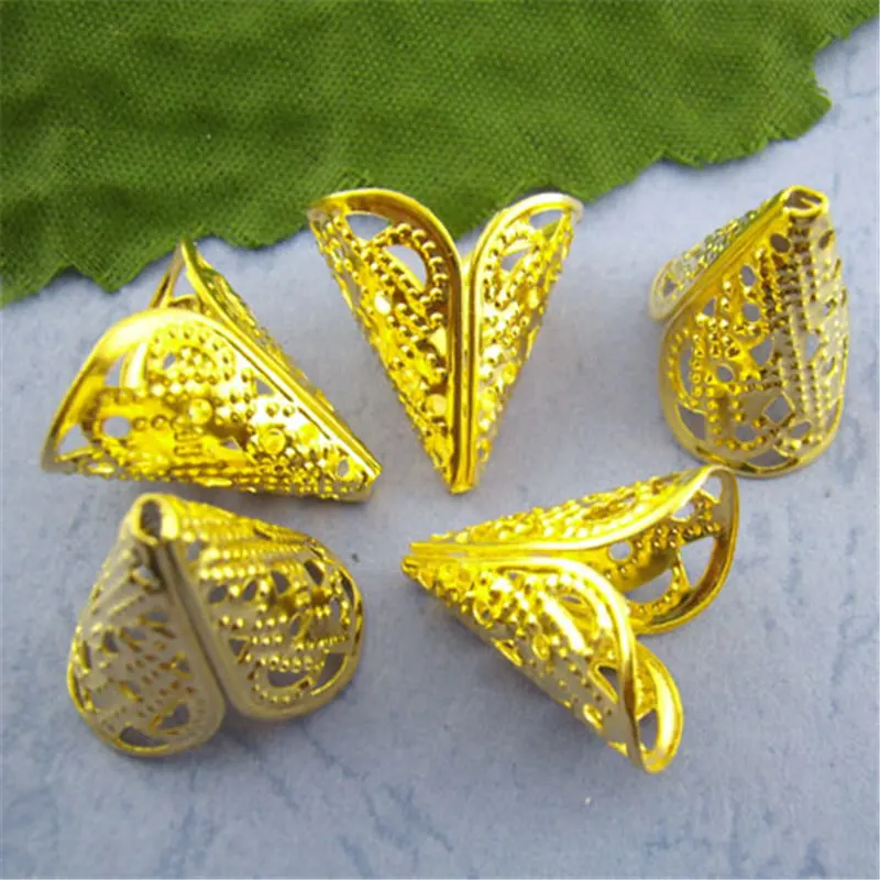 

DoreenBeads 100PCs Gold color Bugle Spacers Beads Caps 11*16mm (B00835), yiwu