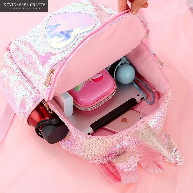 Детская школьная сумка с единорогом двухсторонние школьные принадлежности