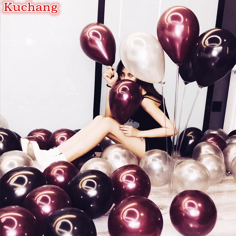 Kuchang30 50 шт. 10 дюймов красочные жемчужные золотые серебряные фотообои Свадебные