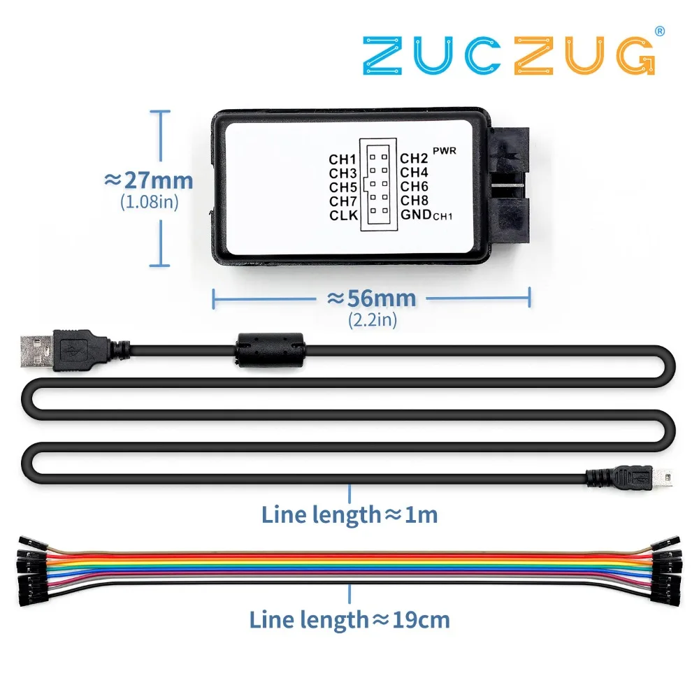 USB логика SCM 24 МГц 8 каналов м/сек логический анализатор отладчик для ARM FPGA м