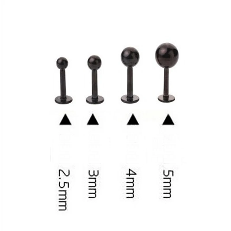 Medical Titanium Steel Prevent Allergy Round Ball Ear Bone Nail 4 Size Color Women Men Unisex Fashion Earring Stud | Украшения и