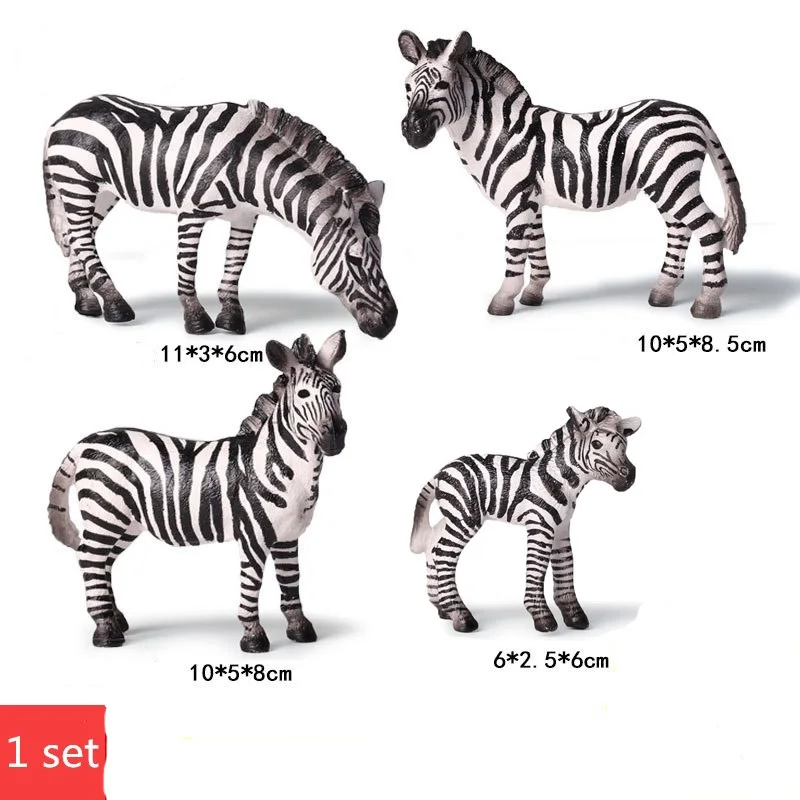 Zebra Figure Animal Action PVC Educational Toy Lps Solid Eco-Friendly Simulation Decoration Model Of 4 Posture Gift For Kids | Игрушки и