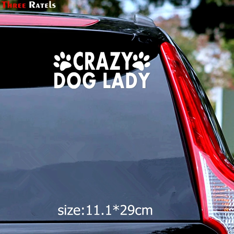 Three Ratels TZ-1437#11.1*29см сумасшедшая собака женщина наклейки на авто машину