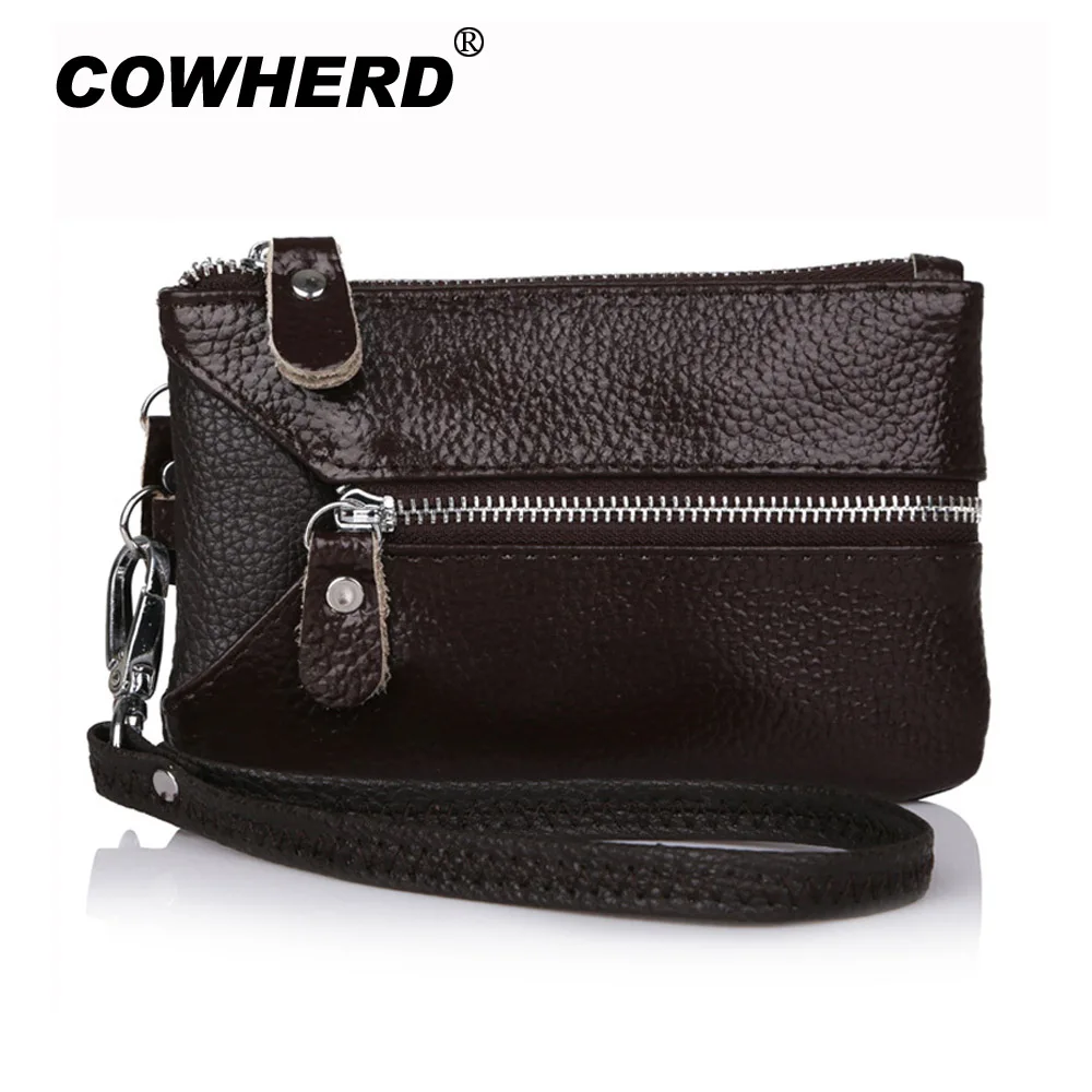 Best selling women multifunctional Genuine Leather key holders wristlet clutch coin bag wallet Cow +PU LEATHER Purse YB DM158|coin wallet|coin