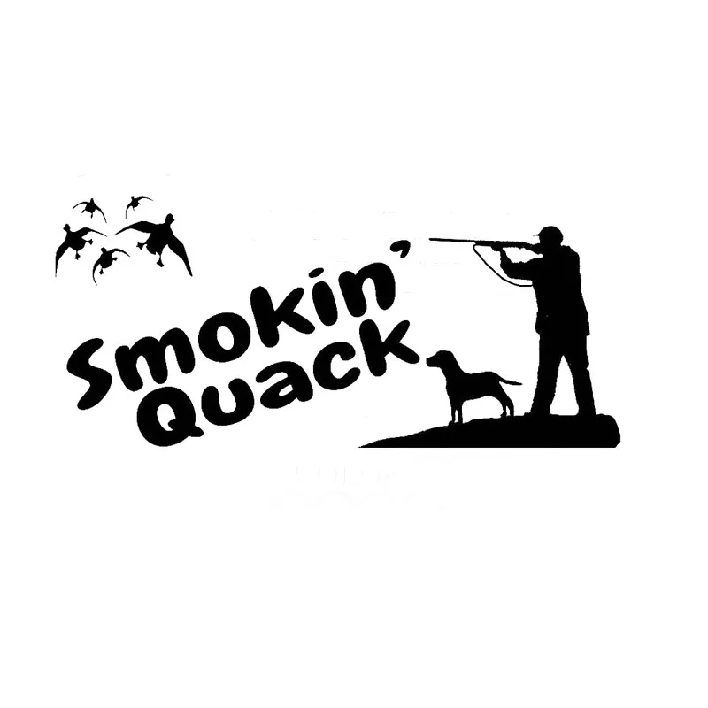Виниловые наклейки и для автомобилей Smokin Quack duts черные серебристые охоты рыбалки