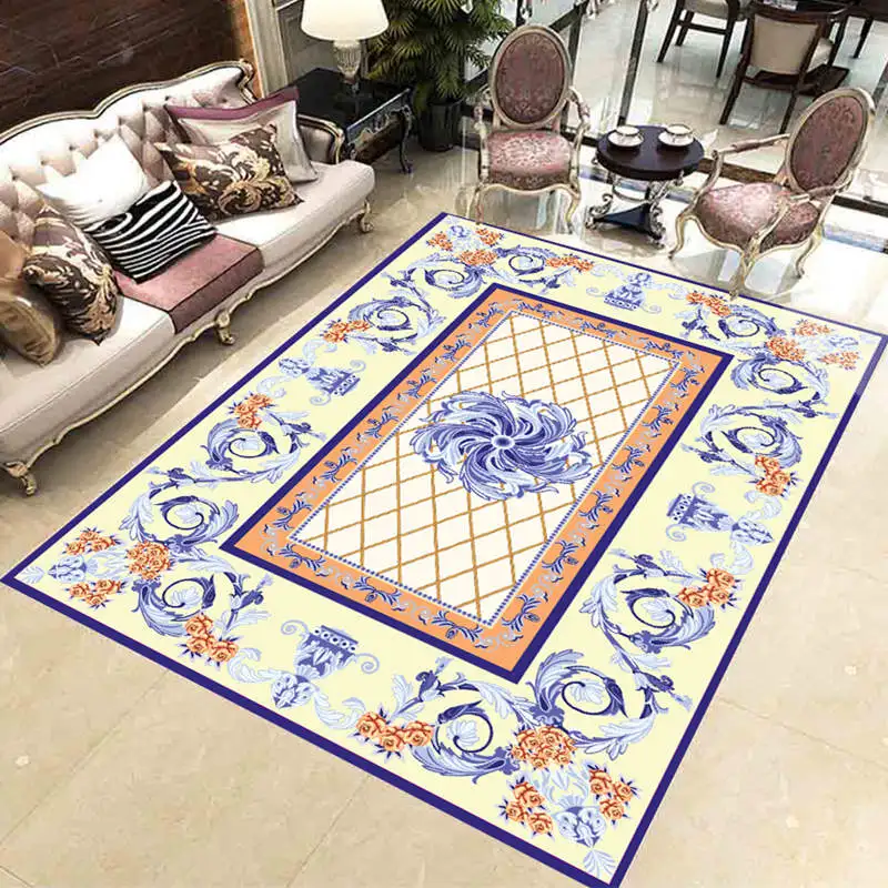 ppFHD556qinghuaci Ковер с абстрактным цветочным рисунком, утолщенный, для гостиной, спальни, противоскользящий большой ковер, напольный коврик, кухонные ковры, подушки для туалета - Цвет: ppFHD556qinghuaci