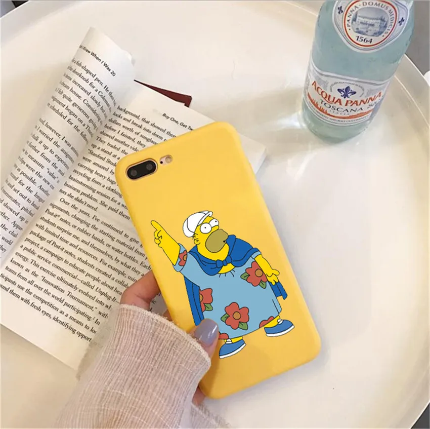 Милый чехол для телефона Симпсон для iPhone X 7 Plus XS 10 чехол TPU Мягкий силиконовый чехол для телефона для iPhone 6S 8 6 Plus XS Max чехол