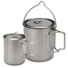 Титановая чашка, Ультралегкая уличная кофейная кружка, чашка для пикника, чашка для воды, посуда для кемпинга со складной ручкой