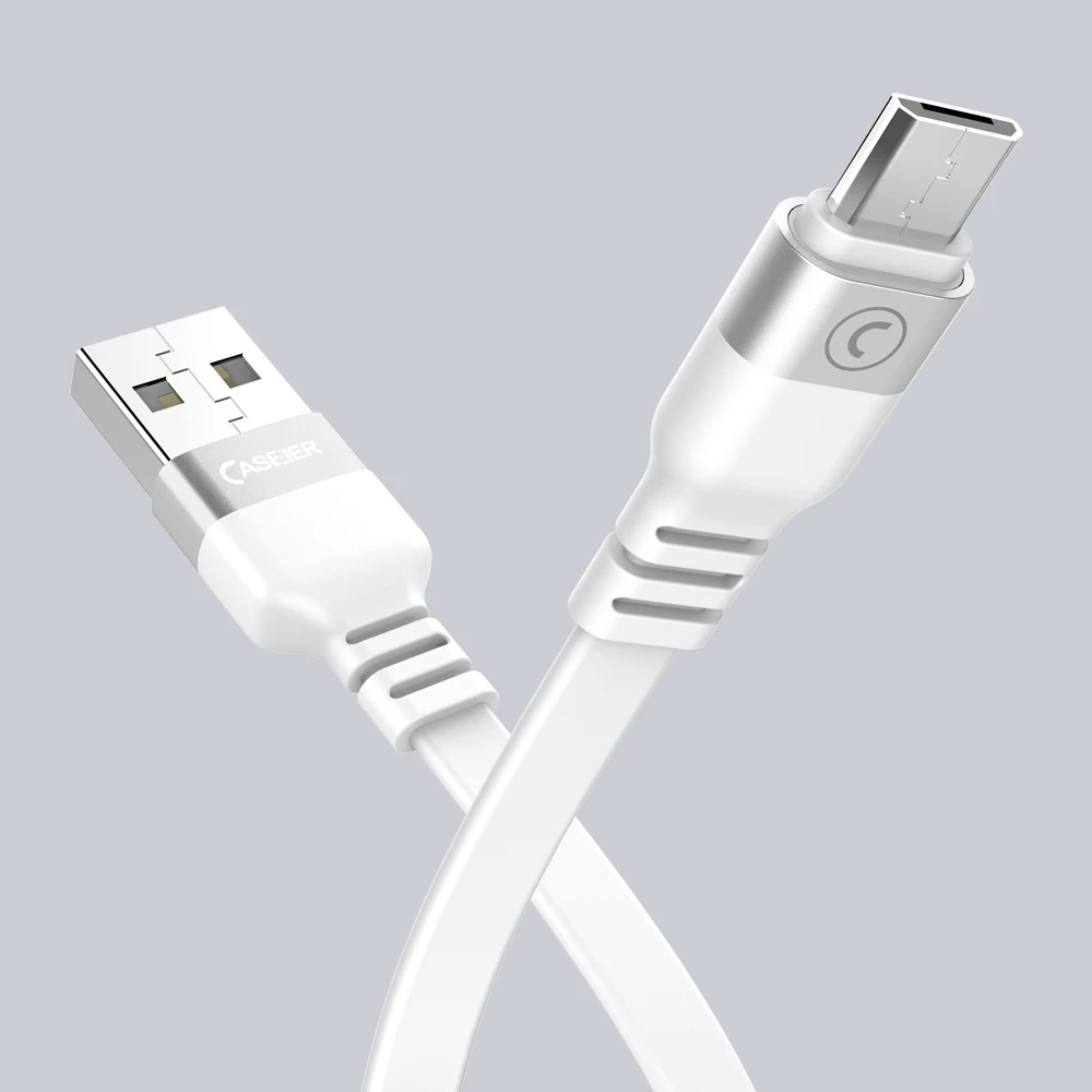 Caseier usb кабельдля samsung Galaxy S7 S8 S9 S10 Xiaomi 8 9 Redmi Note 6 5 huawei P10 20 Тип C Micro USB быстрая зарядка кабель провод для зарядки переходник - Цвет: White