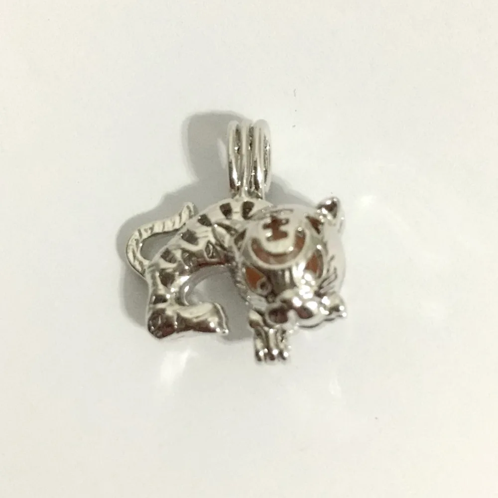 5 шт. новый дизайн клетка тигра кулон жемчуг жемчужная бусина медальон крепление