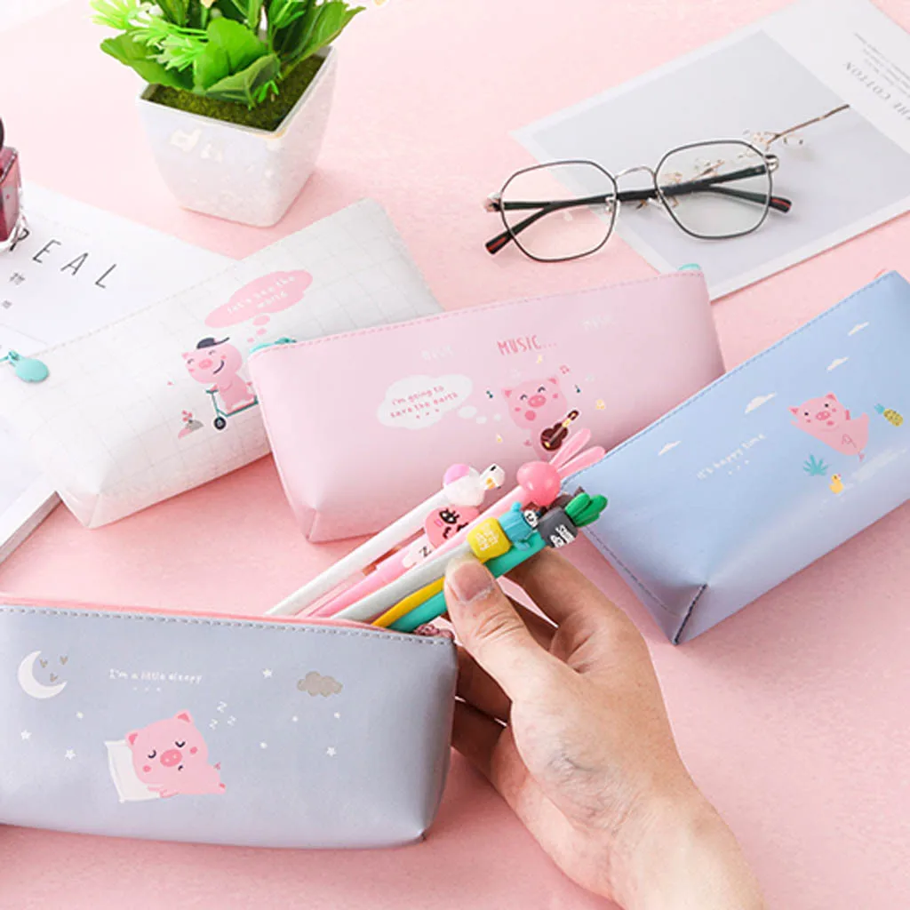 Милый мультфильм животных пеналы Kawaii Холст Школьные принадлежности стационарный чехол для карандашей коробка для школьницы Kalem Kutusu