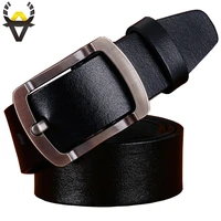 casual genuine leather belts for men designer pin buckle waist strap for jeans quality second layer cow skin belt man width 3 8