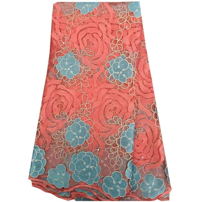 Французский Кружево Ткань с бисером. высокое качество гипюра Тюль для свадебное