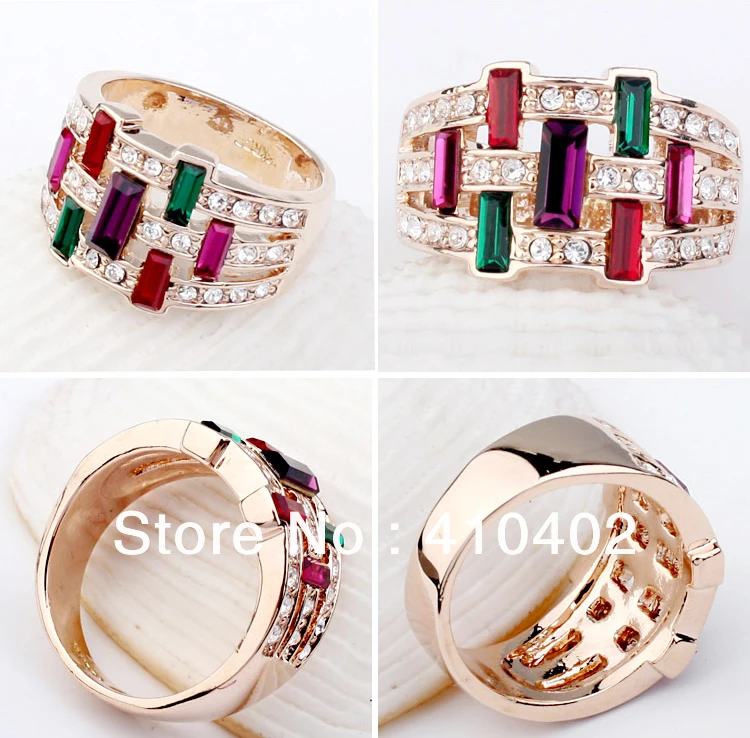 Золотые кольца для женщин 110971 61 цветовое кольцо mulit|gold rings for women|gold ringrings women |