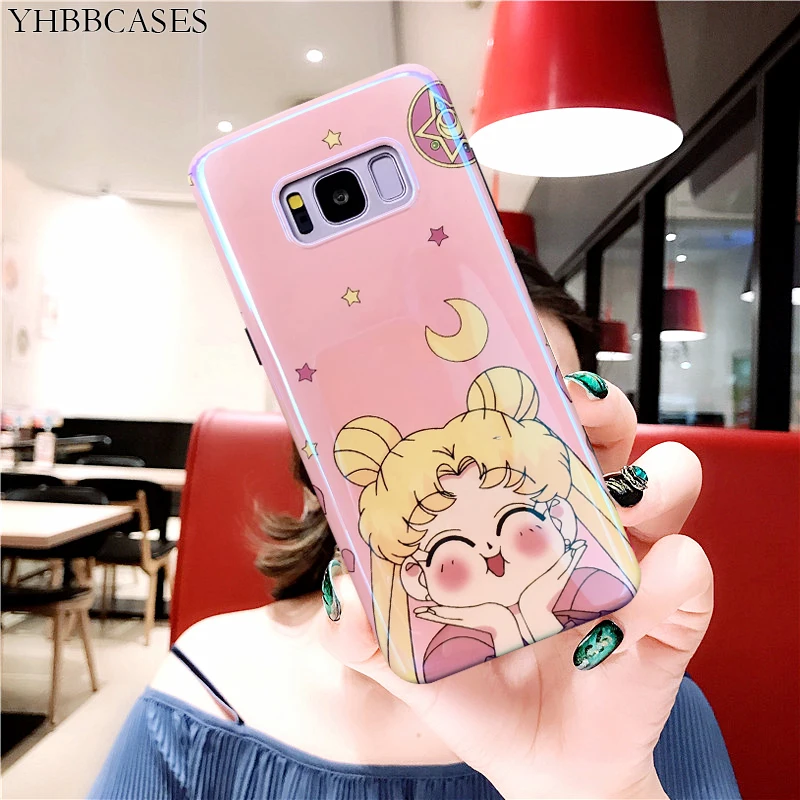 Чехлы YHBBCASES для Samsung S10 Plus S8 S9 Сейлор Мун мультяшный мягкий чехол Galaxy Note 10 8 9