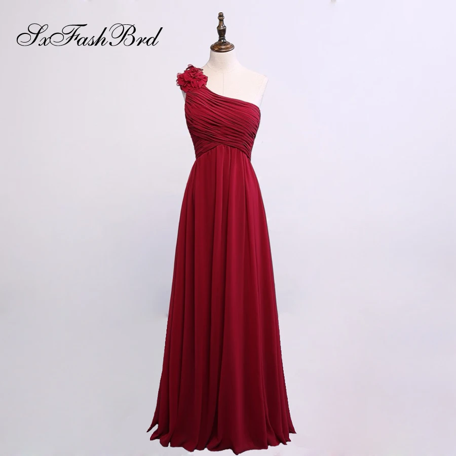 Vestidos De Festa Longo простой халат Soiree цветы на одно плечо длинное шифоновое Формальное