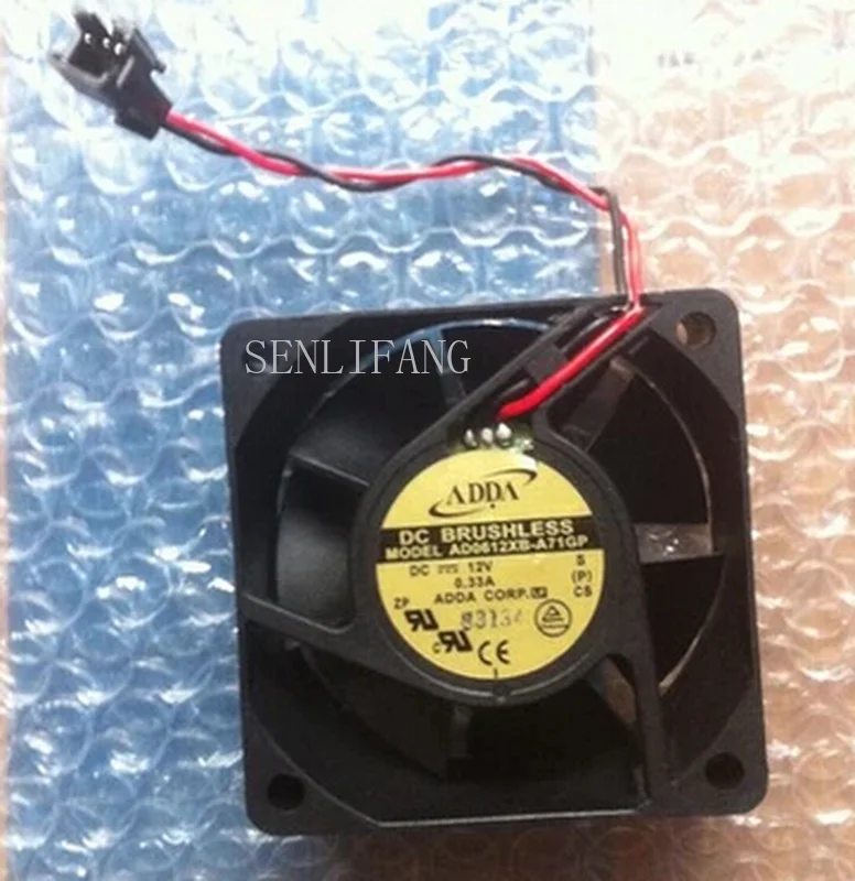 

free shipping AD0612XB-A73GP 60*60*25 DC12V 0.33A 2 wire cooling fan
