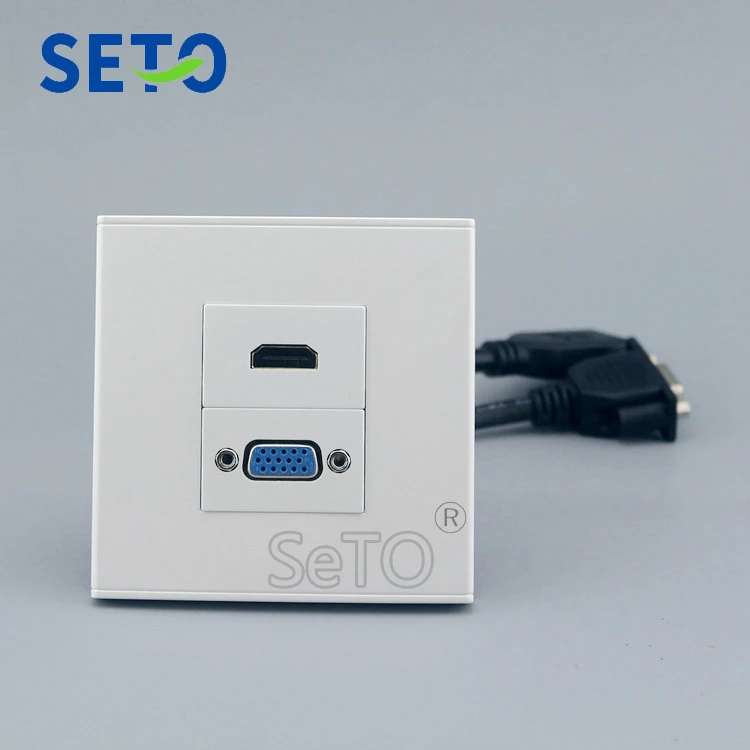 SeTo 86 Тип HDMI и VGA с удлиненный провод панель настенная пластина розетка Keystone