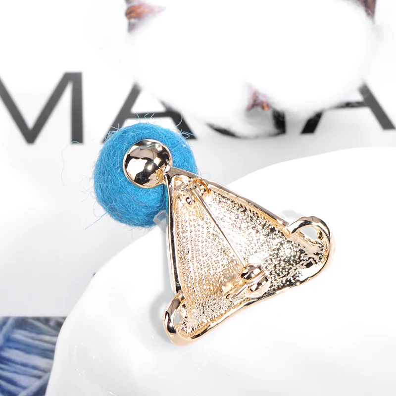 Blucome Милая шляпа шарик из шерстяного войлока тонкая Эмаль золотой цвет ювелирные