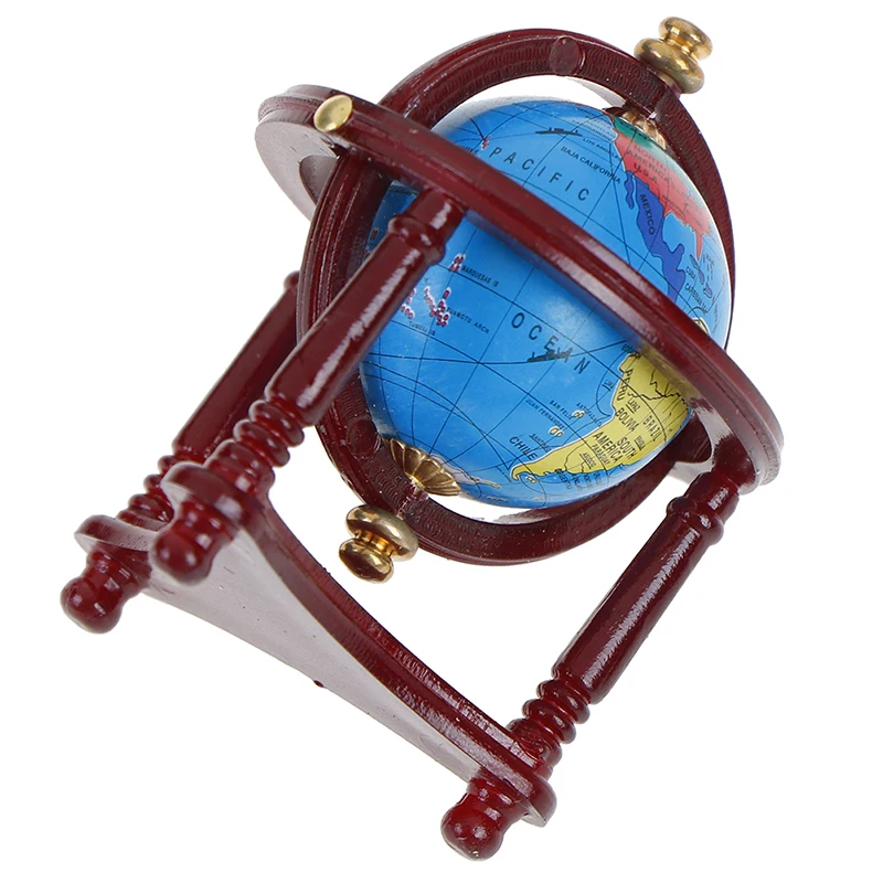 Rolling Globe With Wood Stand 1:12 Study Livingroom Bedroom Reading Room Furniture Toy Accessories Dollhouse Miniature | Игрушки и хобби