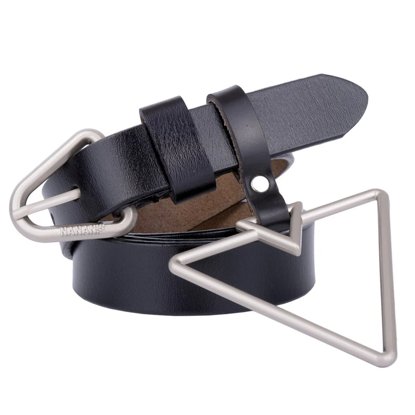 Ремень с треугольной пряжкой Женский Роскошный деловой повседневный кожаный