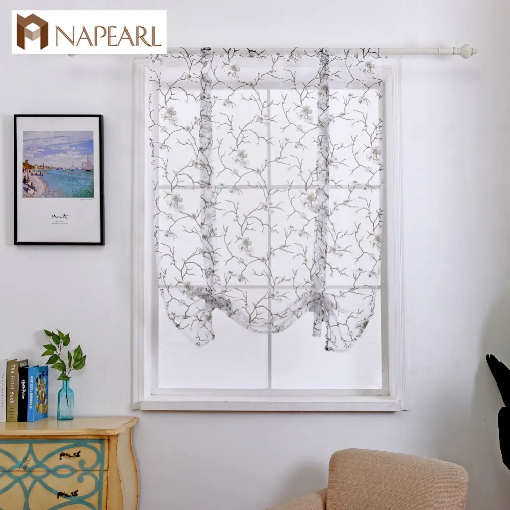 NAPEARL Цветочные шары жалюзи кухня стяжка для штор оттенков короткое окно готовые воздушные шары занавески драпировки