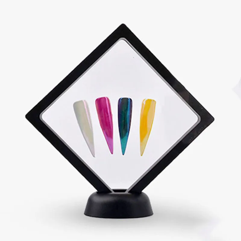 Portable Clear Nail Art Tip Suspended Floating Display Frame Holder Tips Stand Rack |