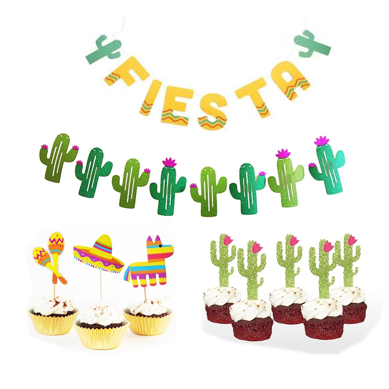 Omilut LLama Party Banner Birthday Decoration Mexican Alpaca Cactus Supplies Baby Shower | Дом и сад