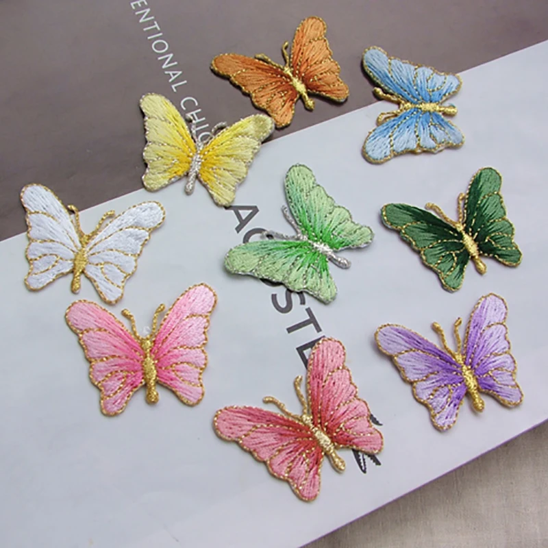 Бесплатная доставка железная одежда ткань Бабочка нашивка аппликация вышивка