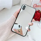Зеркальный защитный чехол для телефона iPhone 13, 12, 11 Pro Max, 7, 8 plus, задняя крышка с черными краями для iPhone XS MAX, XR, 6S, роскошный чехол