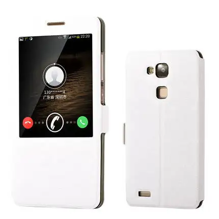 white Открывающееся окно чехол s для huawei Ascend Коврики 7 Чехол MT7-TL10 MT7-CL00 MT7-TL00 задняя крышка флип кожаный чехол для huawei Коврики 7 MT7 - Цвет: white