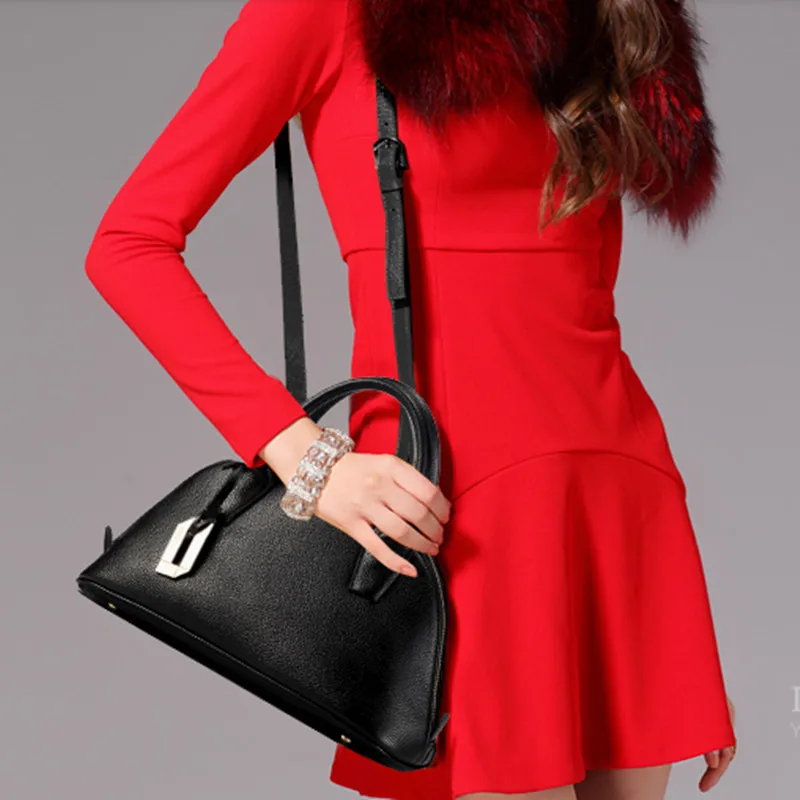 Однотонная женская сумка из натуральной кожи в виде ракушки женские клатчи на