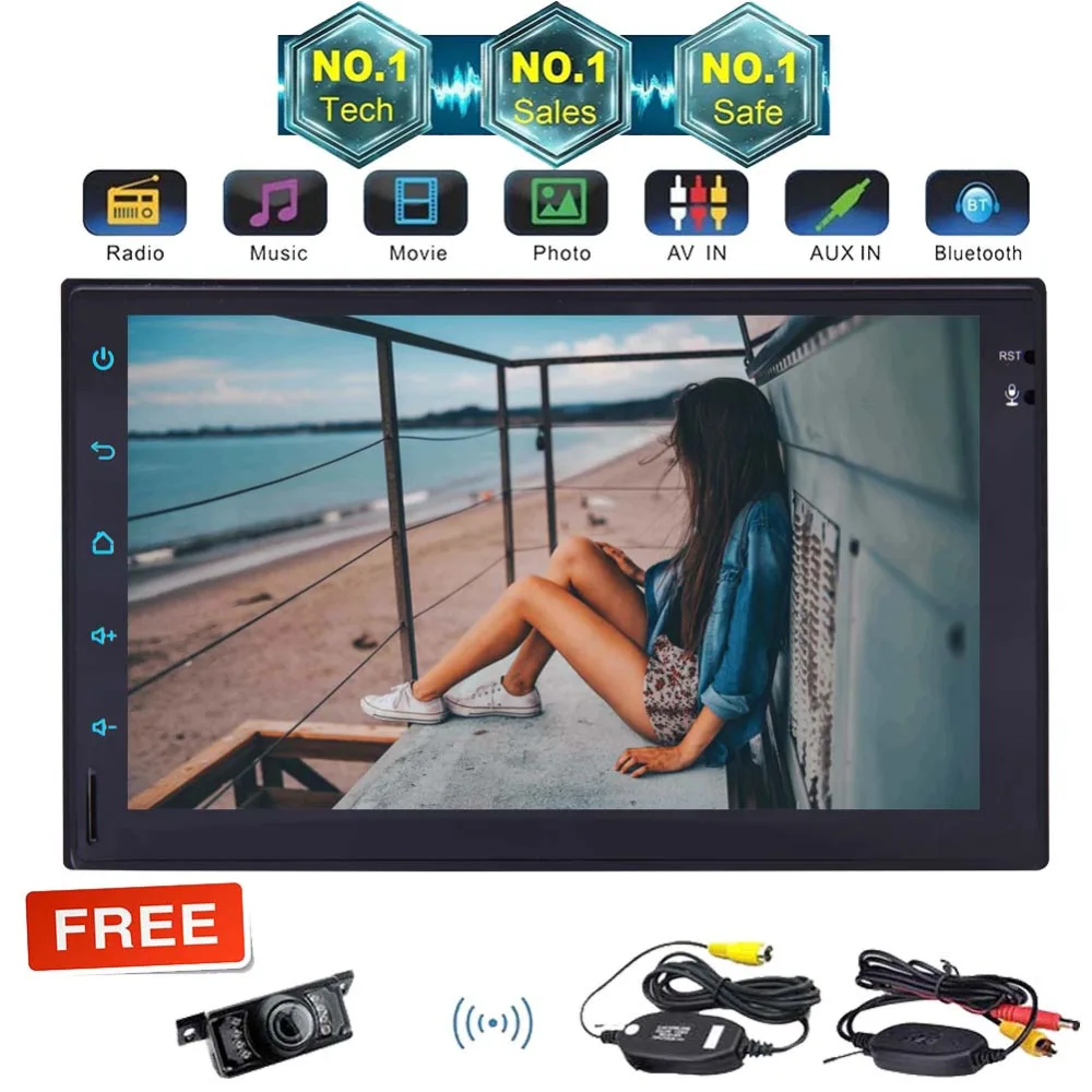 EinCar 7 ''двойной 2 Din автомобильный стерео Android 1 4 ядра в тире gps Навигация Авто RDS FM