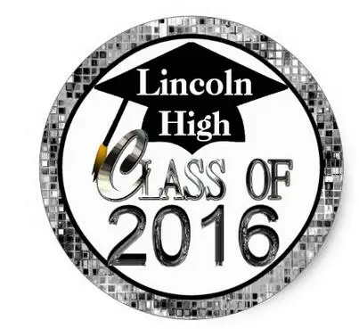 

1.5inch Class Of 2016 Sparkling Silver Graduation Seals Classic Round Sticker