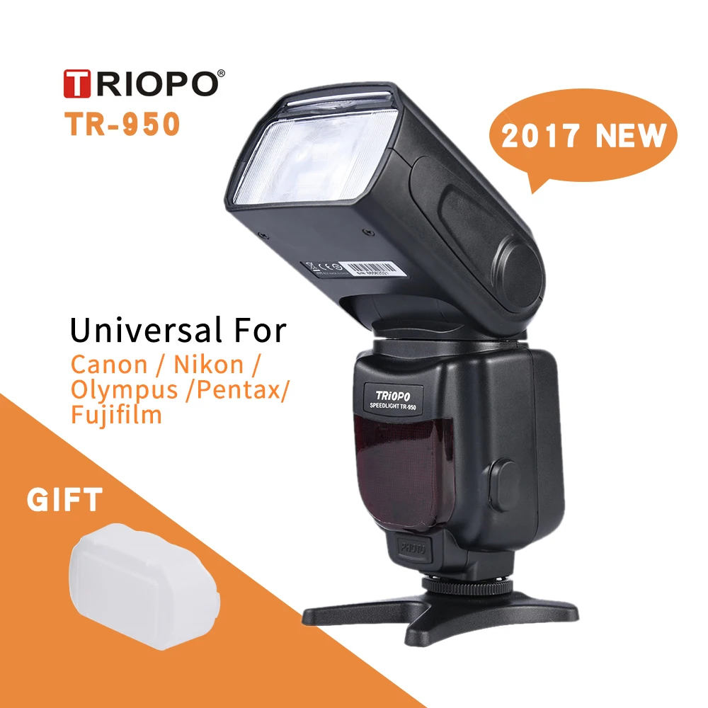 Универсальная вспышка Triopo TR-950 для камер Fujifilm Olympus Nikon Canon 650D 550D 450D 1100D 60D 7D 5D |