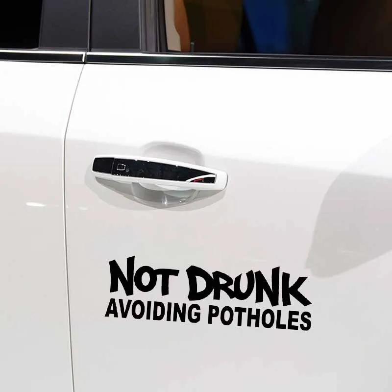 YJZT 15.2CM*4.8CM NOT DRUNK AVOINING POTHOLES Vinyl Decal Funny Car Sticker Turbo Black Silver C10-00948 | Автомобили и мотоциклы