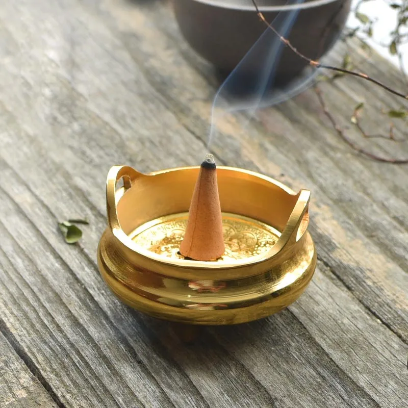 Китайский винтажный мини штатив из цинкового и медного сплава Joss Stick