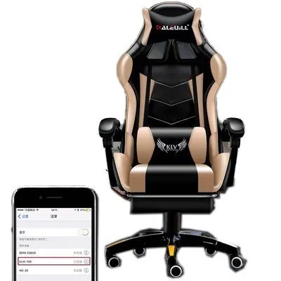 gold Bluetooth Высокое качество D-2 игровой Poltrona Esports Silla Gamer кресло из искусственной кожи колесо может лежать с подставкой для ног офисная мебель - Цвет: gold Bluetooth