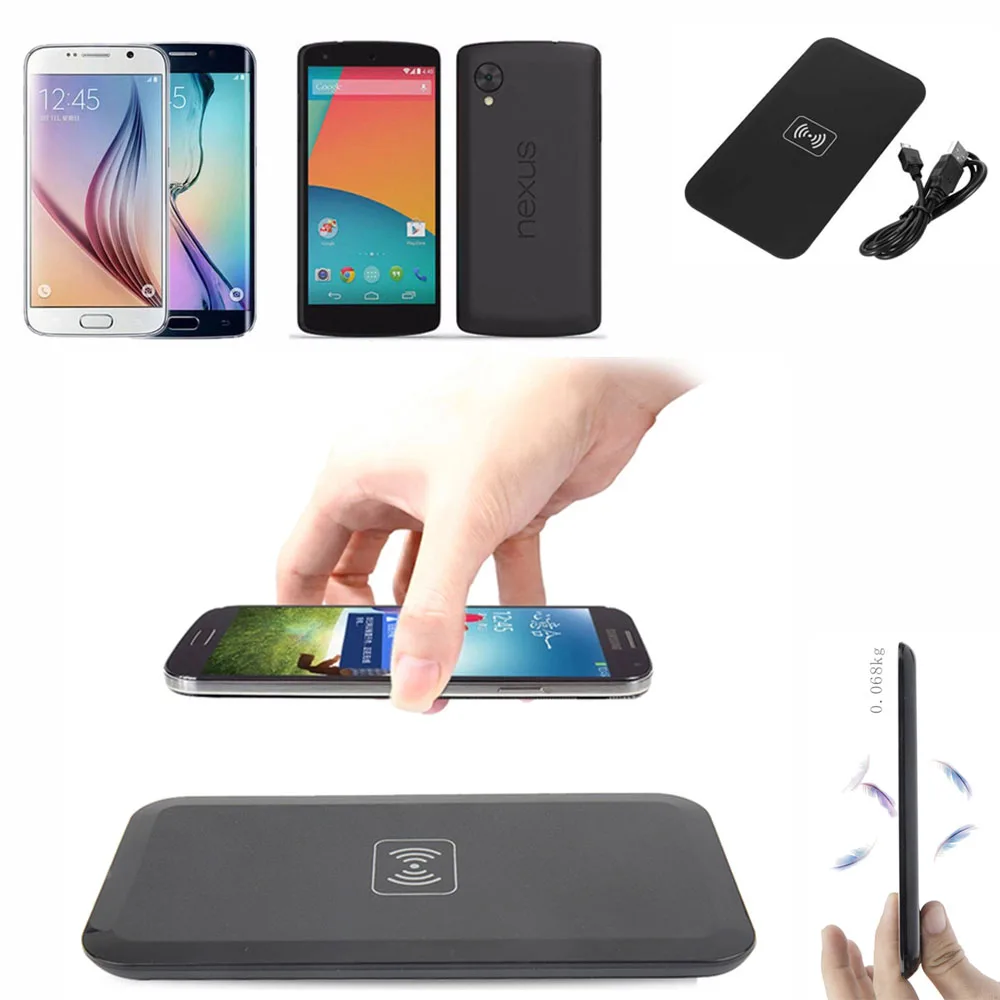Универсальное портативное беспроводное зарядное устройство Qi для Samsung Galaxy S8 S6 S7