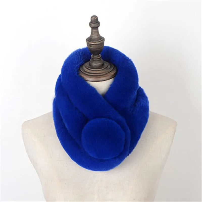 100% Искусственные шарфы русский женский шарф из кроличьего меха утолщенный
