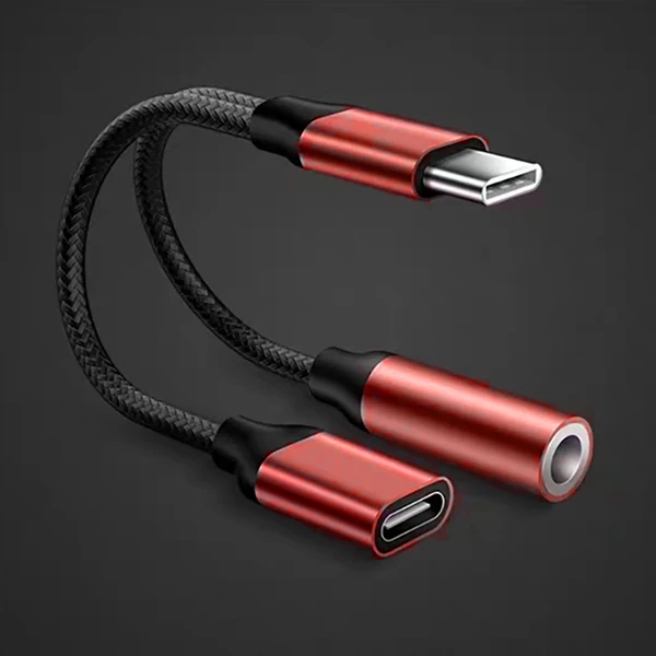 Red Адаптер ACCEZZ usb type C для huawei mate 20 P20 Pro samsung Xiaomi Mi6 8 Mix2S LG 3,5 мм разъем Aux адаптер разъем для зарядки - Цвет: Red
