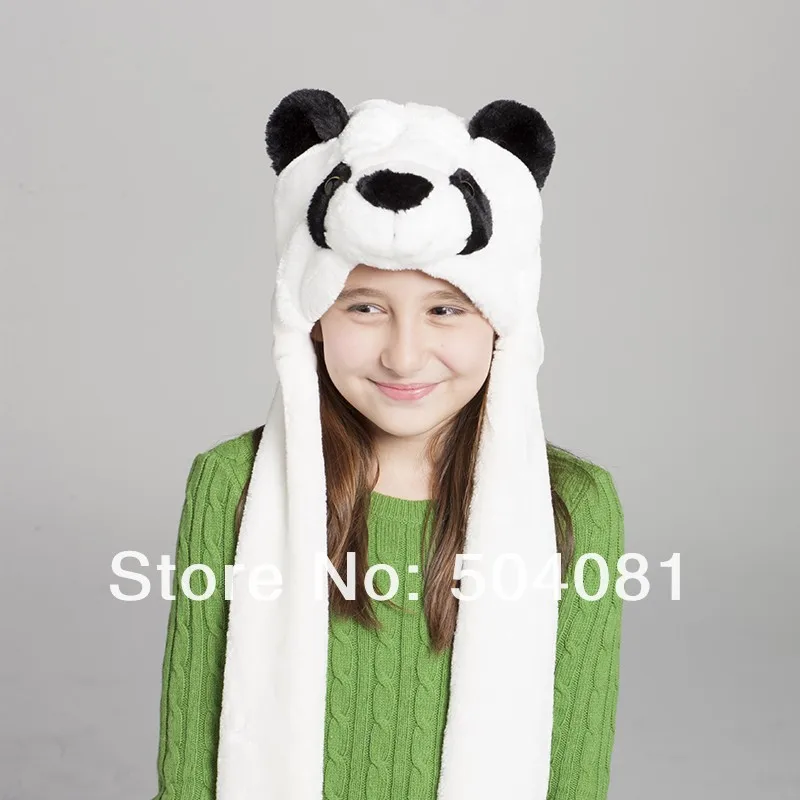 Плюшевая обувь в форме животных мультфильм шапки с дизайном панда ушами мягкая и