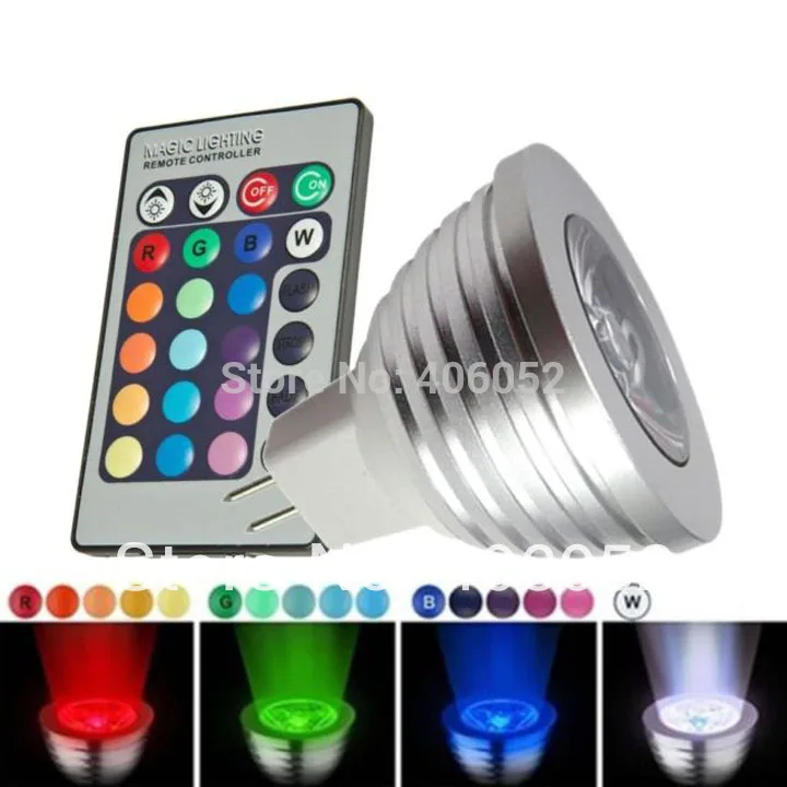 

4 компл./лот MR16 RGB светодиодный 12V светильник MR16 Точечный светильник лампа + 24 клавиши ИК пульт дистанционного управления RGB светодиодный 12V ла...